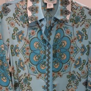 Rachel Zoe Blue Floral Women''s Shirt